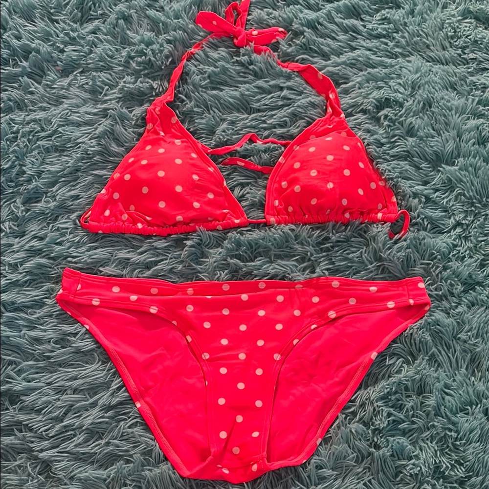 Bright coral Polka Dot Bikini